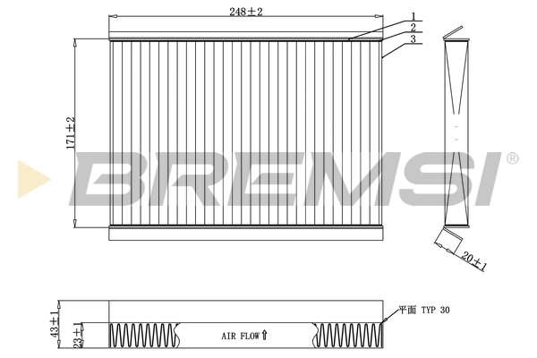 BREMSI szűrő, utastér levegő - FC0929C - TothCarparts