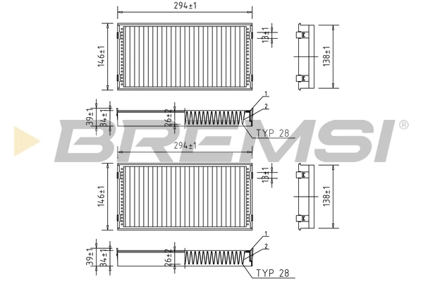 BREMSI szűrő, utastér levegő - FC0948 - TothCarparts