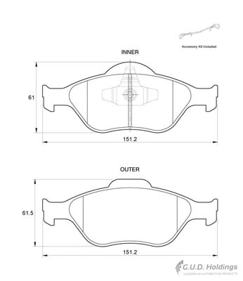 Safeline fékbetétkészlet, tárcsafék - D3455 - TothCarparts