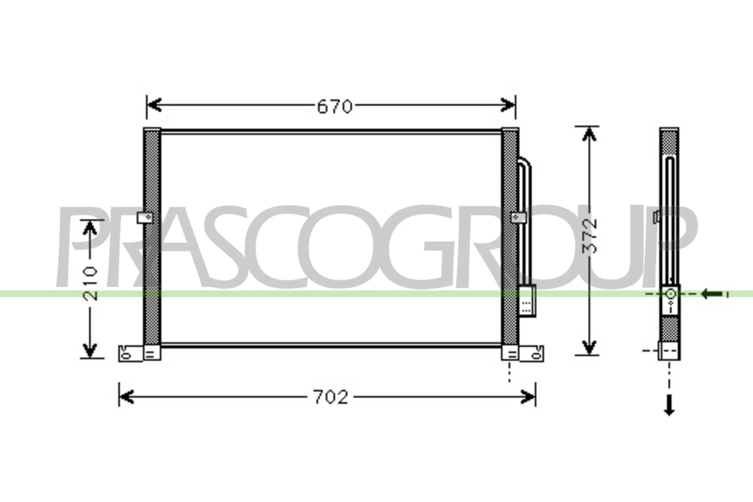 PRASCO kondenzátor, klíma - FD107C001 - TothCarparts