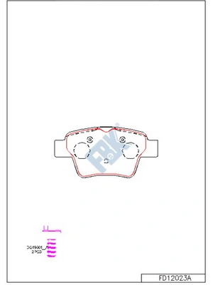 FBK fékbetétkészlet, tárcsafék - FD12023A - TothCarparts