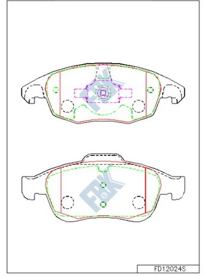FBK fékbetétkészlet, tárcsafék - FD12024S - TothCarparts