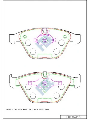 FBK fékbetétkészlet, tárcsafék - FD14034S - TothCarparts