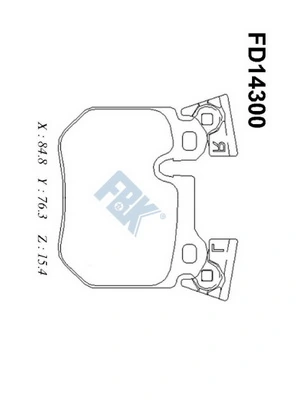 FBK fékbetétkészlet, tárcsafék - FD14300 - TothCarparts