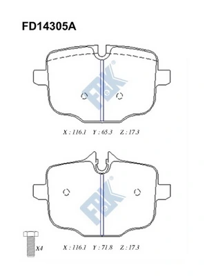 FBK fékbetétkészlet, tárcsafék - FD14305A - TothCarparts