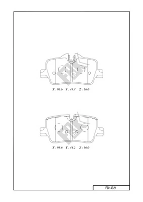 FBK fékbetétkészlet, tárcsafék - FD14321 - TothCarparts