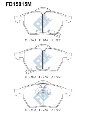 FBK fékbetétkészlet, tárcsafék - FD15015M - TothCarparts