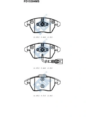 FBK fékbetétkészlet, tárcsafék - FD15304MS - TothCarparts