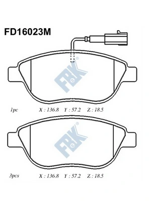 FBK fékbetétkészlet, tárcsafék - FD16023M - TothCarparts