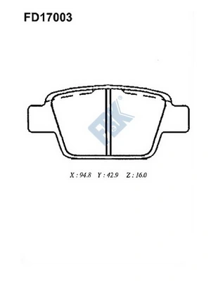 FBK fékbetétkészlet, tárcsafék - FD17003 - TothCarparts