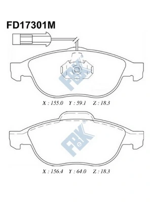 FBK fékbetétkészlet, tárcsafék - FD17301M - TothCarparts