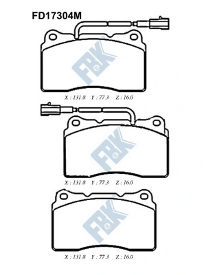 FBK fékbetétkészlet, tárcsafék - FD17304M - TothCarparts