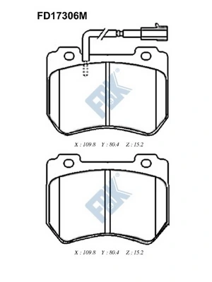FBK fékbetétkészlet, tárcsafék - FD17306M - TothCarparts