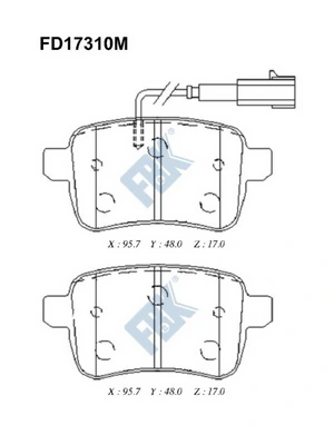 FBK fékbetétkészlet, tárcsafék - FD17310M - TothCarparts