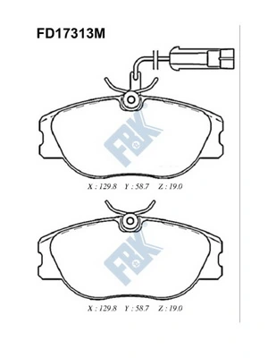 FBK fékbetétkészlet, tárcsafék - FD17313M - TothCarparts