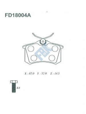 FBK fékbetétkészlet, tárcsafék - FD18004A - TothCarparts