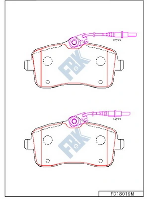 FBK fékbetétkészlet, tárcsafék - FD18019M - TothCarparts