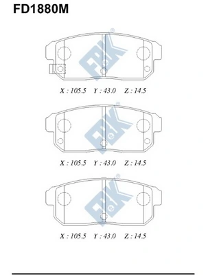 FBK fékbetétkészlet, tárcsafék - FD1880M - TothCarparts