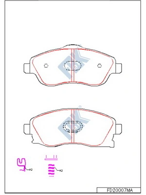 FBK fékbetétkészlet, tárcsafék - FD20007MA - TothCarparts