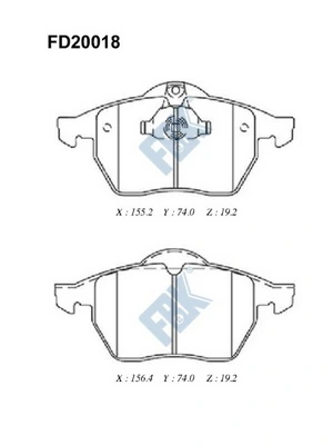 FBK fékbetétkészlet, tárcsafék - FD20018 - TothCarparts