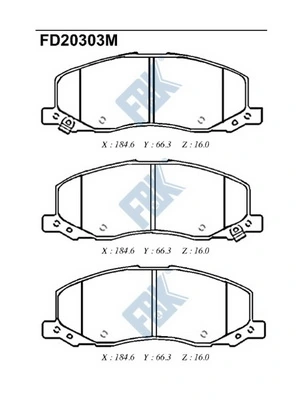 FBK fékbetétkészlet, tárcsafék - FD20303M - TothCarparts