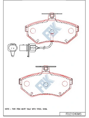 FBK fékbetétkészlet, tárcsafék - FD21040MS - TothCarparts