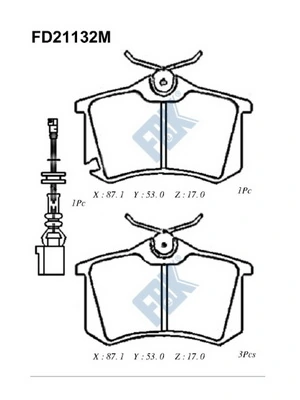 FBK fékbetétkészlet, tárcsafék - FD21132M - TothCarparts