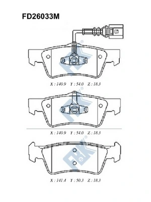 FBK fékbetétkészlet, tárcsafék - FD26033M - TothCarparts