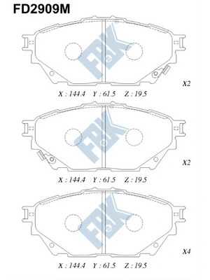 FBK fékbetétkészlet, tárcsafék - FD2909M - TothCarparts