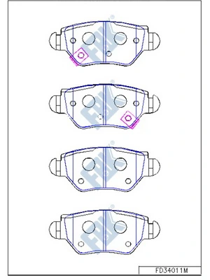 FBK fékbetétkészlet, tárcsafék - FD34011M - TothCarparts