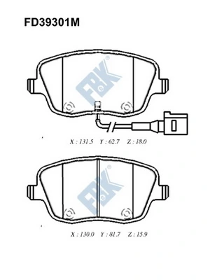 FBK fékbetétkészlet, tárcsafék - FD39301M - TothCarparts