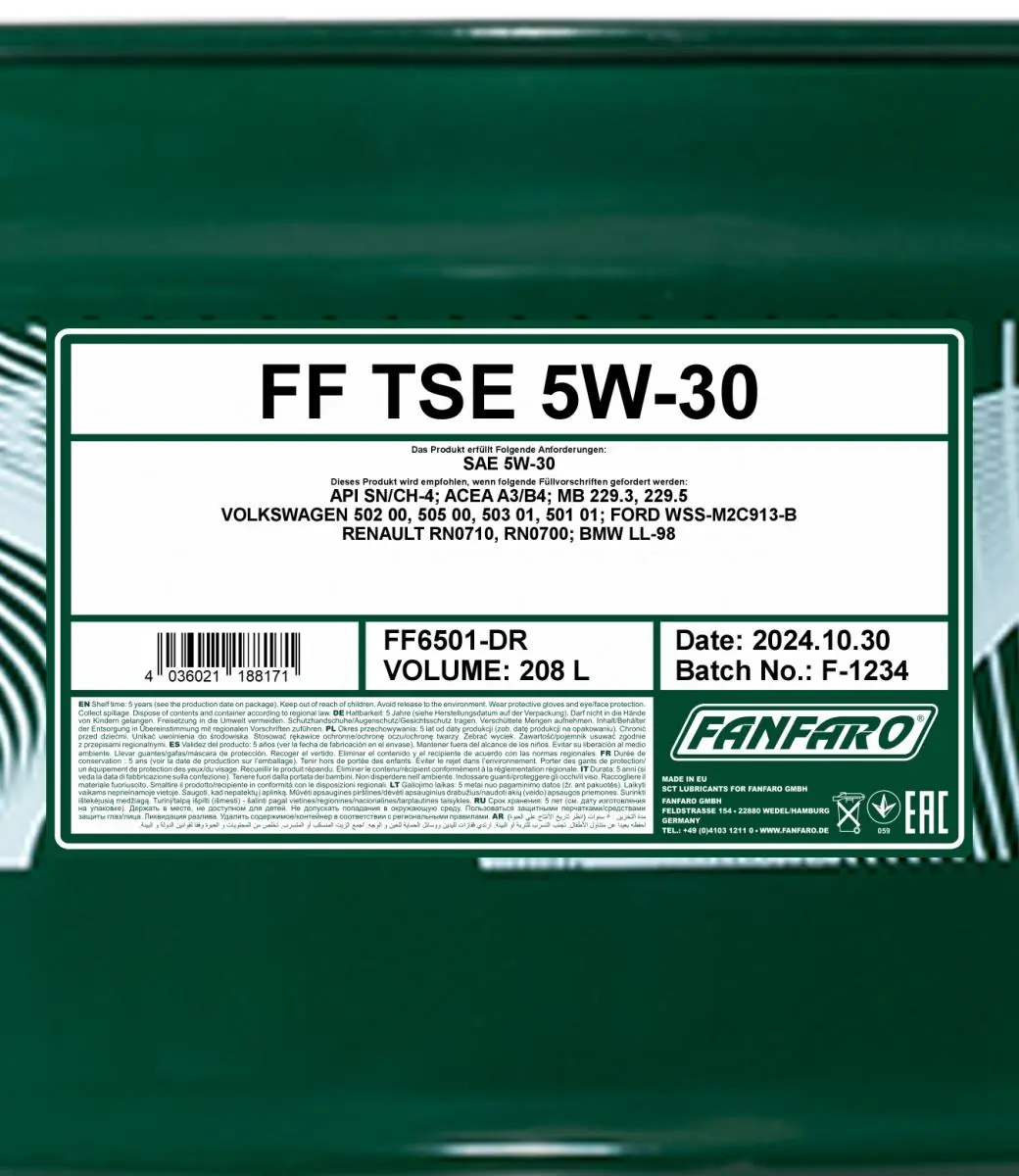 SCT - MANNOL motorolaj - FF6501-DR - TothCarparts