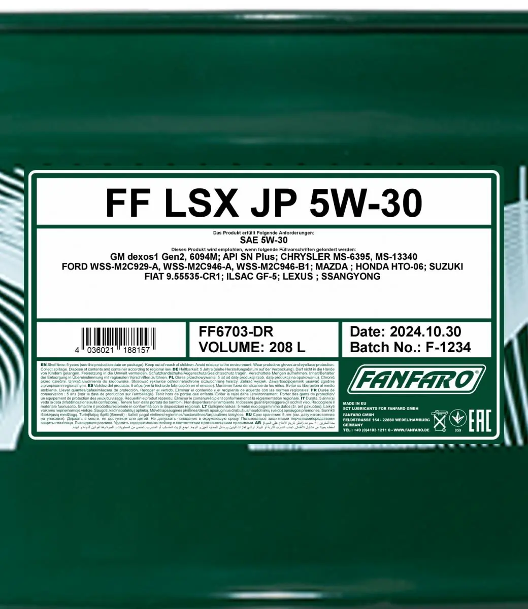 SCT - MANNOL motorolaj - FF6703-DR - TothCarparts
