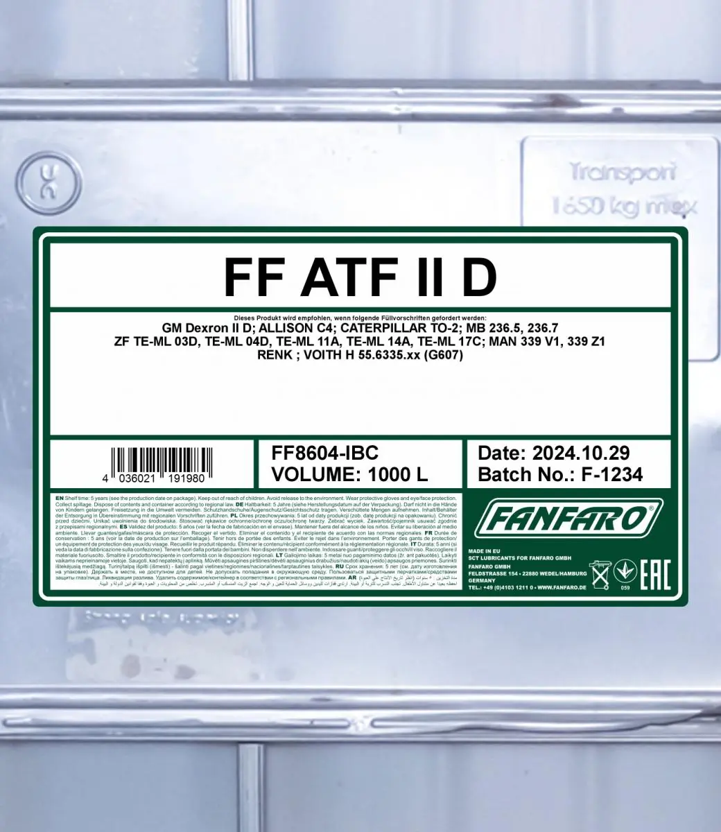 SCT - MANNOL Olaj, automata sebességváltó - FF8604-IBC - TothCarparts