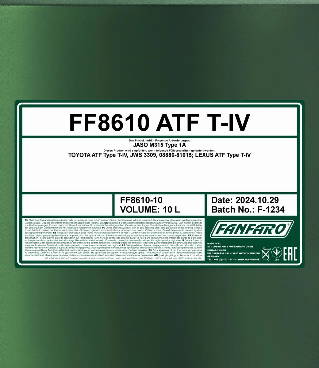 SCT - MANNOL Olaj, automata sebességváltó - FF8610-10 - TothCarparts