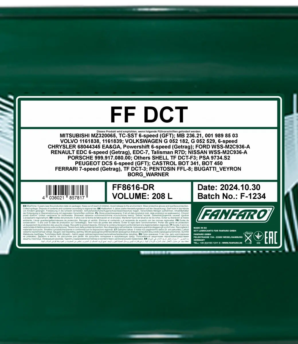 SCT - MANNOL Olaj, automata sebességváltó - FF8616-DR - TothCarparts