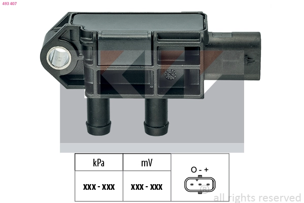 KW Érzékelő, kipufogógáz-nyomás - 493 407 - TothCarparts