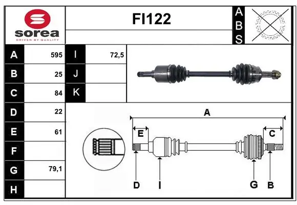SERA hajtótengely - FI122 - TothCarparts