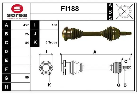 SERA hajtótengely - FI188 - TothCarparts