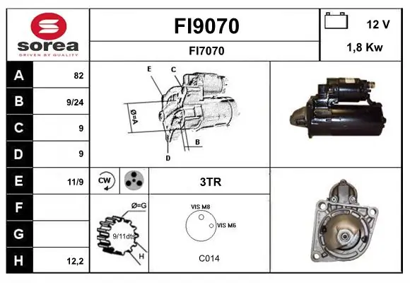 SNRA önindító - FI9070 - TothCarparts
