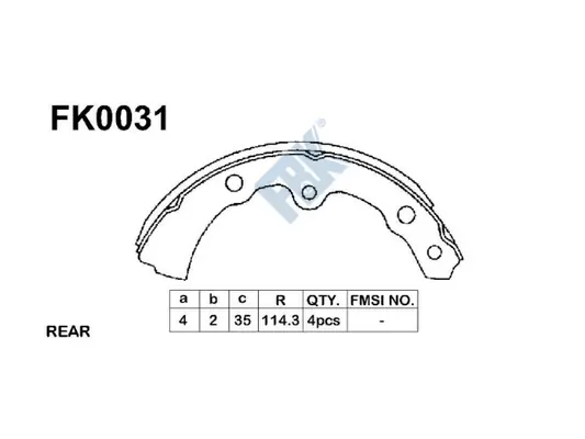 FBK fékpofakészlet - FK0031 - TothCarparts