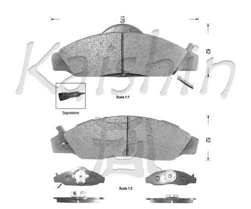 KAISHIN fékbetétkészlet, tárcsafék - FK10020 - TothCarparts
