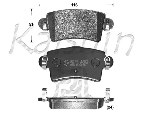 KAISHIN fékbetétkészlet, tárcsafék - FK10090 - TothCarparts