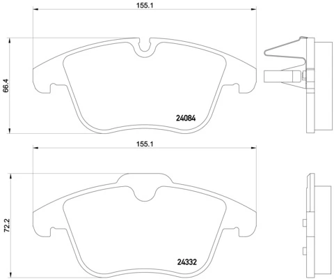 KAISHIN fékbetétkészlet, tárcsafék - FK20285 - TothCarparts
