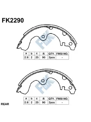 FBK fékpofakészlet - FK2290 - TothCarparts