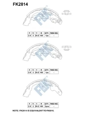 FBK fékpofakészlet - FK2814 - TothCarparts