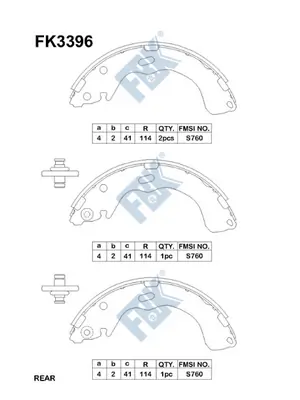 FBK fékpofakészlet - FK3396 - TothCarparts