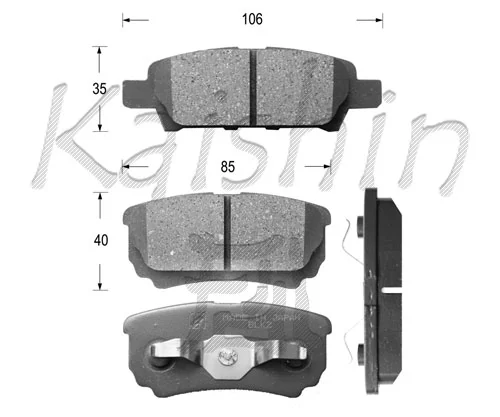 KAISHIN fékbetétkészlet, tárcsafék - FK6124 - TothCarparts