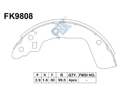 FBK fékpofakészlet - FK9808 - TothCarparts