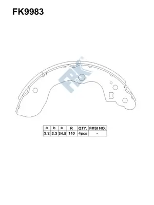 FBK fékpofakészlet - FK9983 - TothCarparts